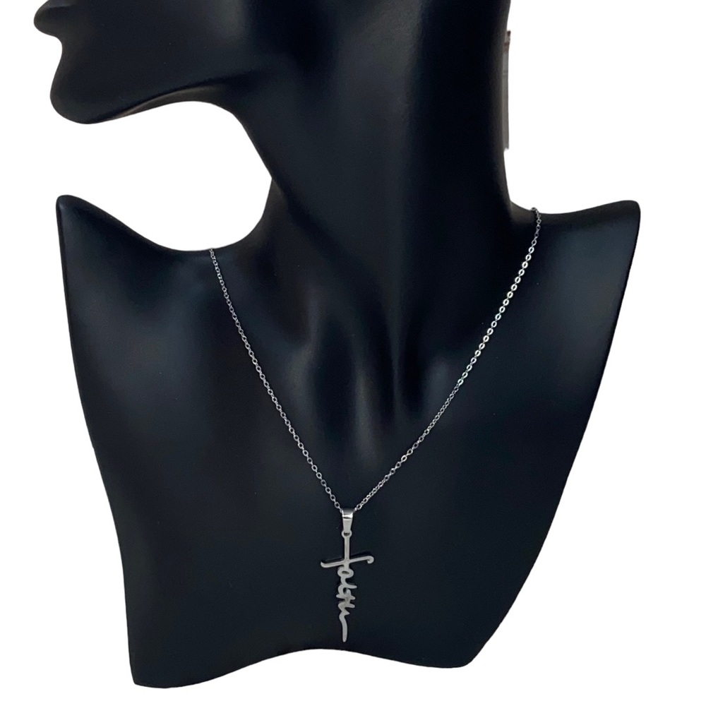 ✨NEW✨ Faith Christian Cross Religious Pendant Stainless Steel Necklace NEW